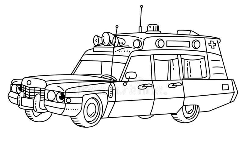 Dibujo de Coche de Cazafantasmas para Colorear y Imprimir
