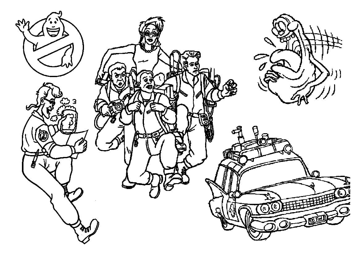 Dibujo de Dibujar Todos Los Personajes de Los Cazafantasmas para Colorear y Imprimir