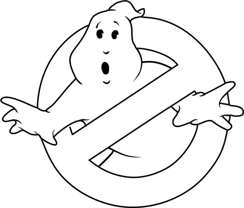 Dibujo de Logotipo de Los Cazafantasmas para Colorear y Imprimir