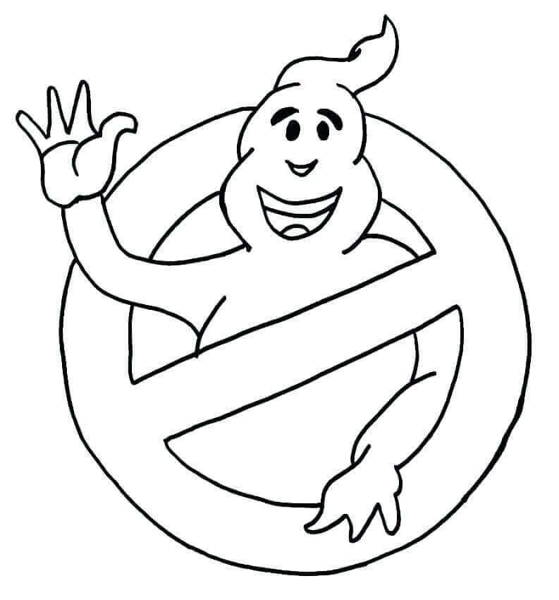 Dibujo de Logotipo Divertido de Cazafantasmas para Colorear y Imprimir