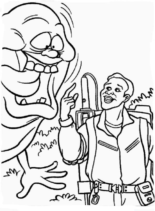 Dibujo de Slimer y Amigo para Colorear y Imprimir