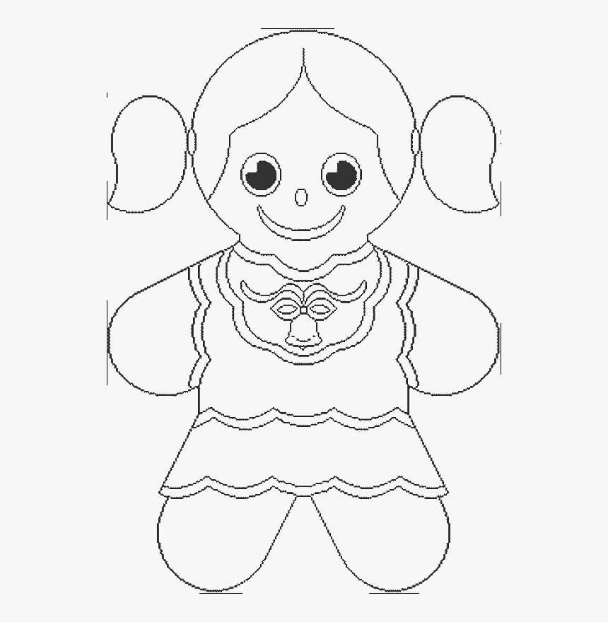 Dibujo de Dibujo Niña de Pan de Jengibre para Colorear y Imprimir