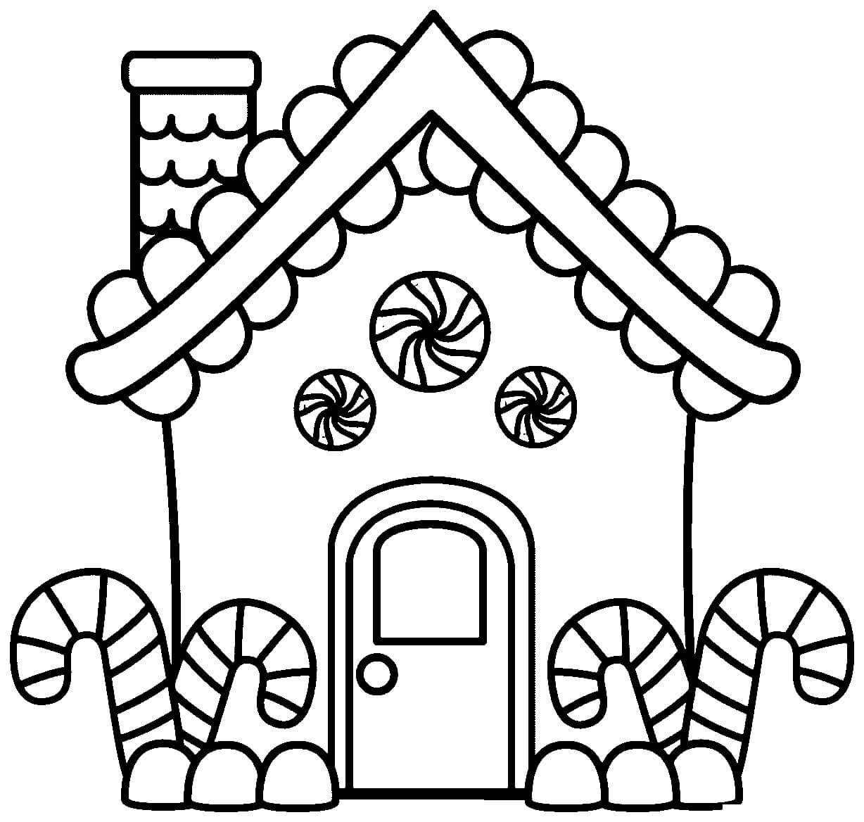 Dibujo de Galleta Navideña de Jengibre Hecha de Pan de Jengibre para Colorear y Imprimir