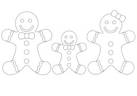 Dibujo de Hombre de Pan de Jengibre Con Familia para Colorear y Imprimir