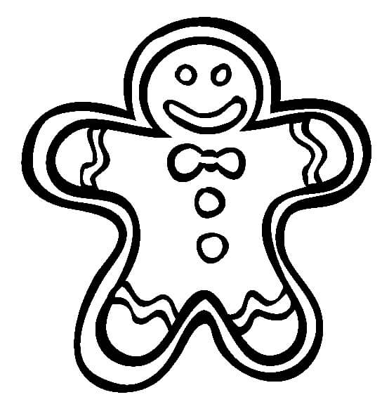 Dibujo de Hombre de Pan de Jengibre En Línea para Colorear y Imprimir
