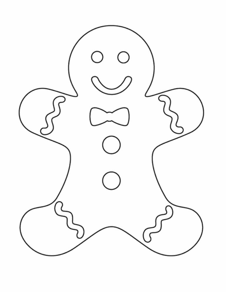 Dibujo de Hombre de Pan de Jengibre Impresionante para Colorear y Imprimir
