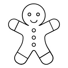 Dibujo de Hombre de Pan de Jengibre Normal para Colorear y Imprimir