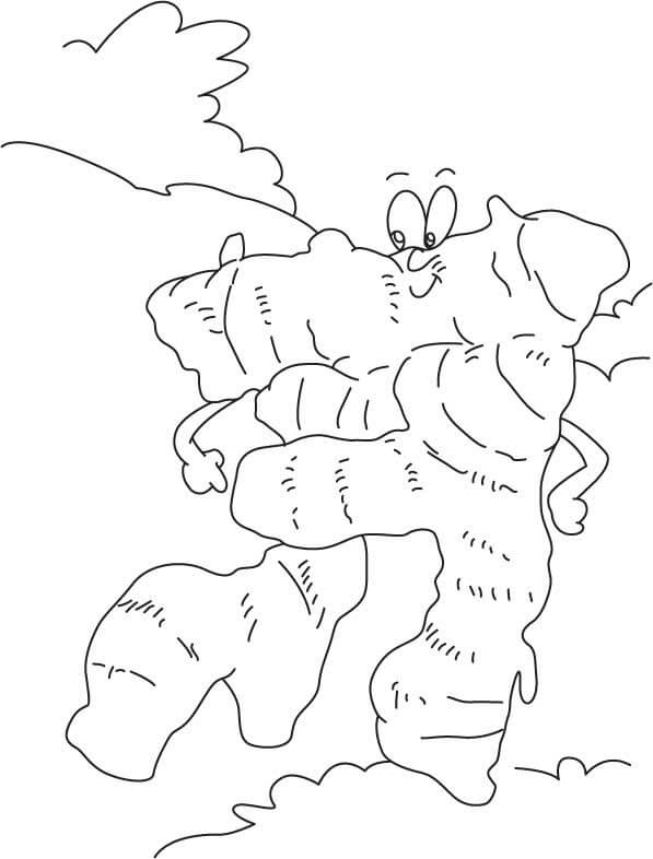Dibujo de Jengibre Sonriente para Colorear y Imprimir