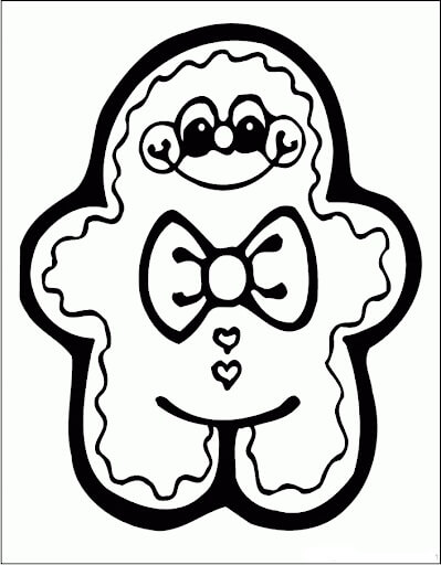 Dibujo de Linda Chica de Pan de Jengibre para Colorear y Imprimir