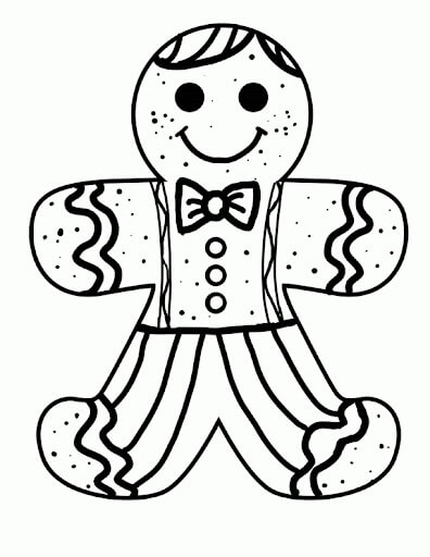 Dibujo de Los Hombres de Pan de Jengibre para Colorear y Imprimir
