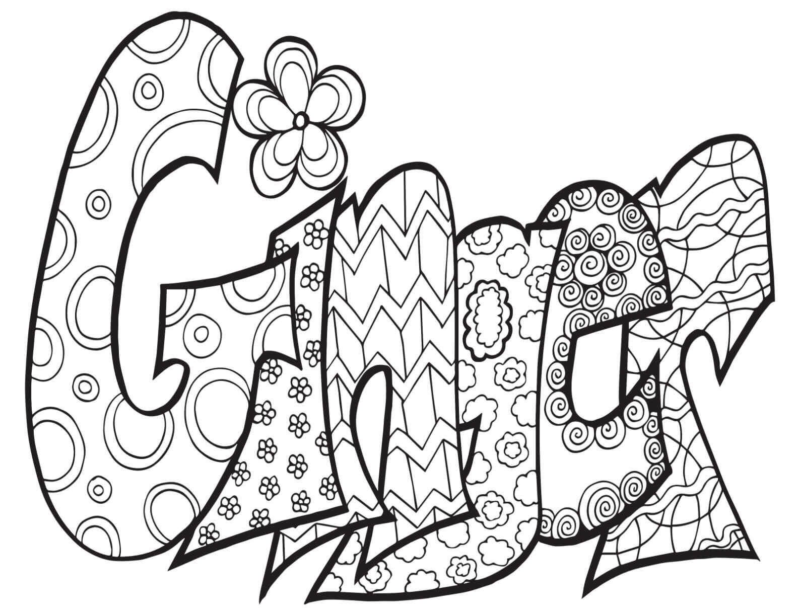 Dibujo de Mándala de Jengibre para Colorear y Imprimir