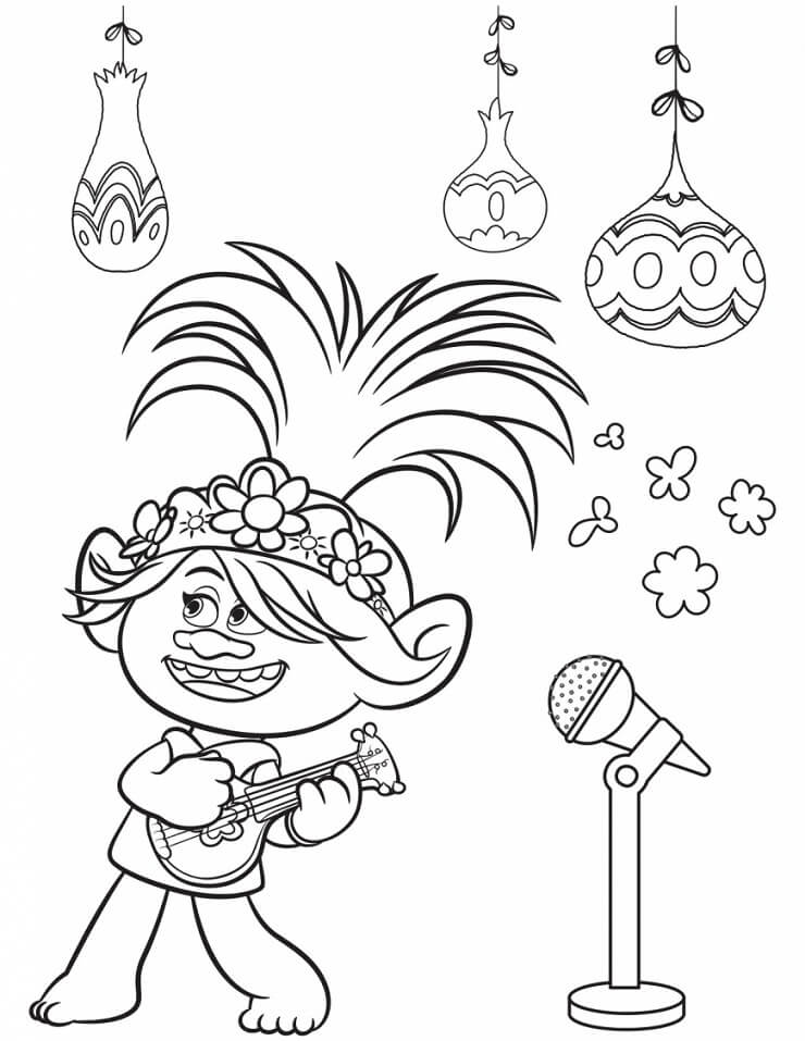 Dibujo de Amapola Cantando para Colorear y Imprimir