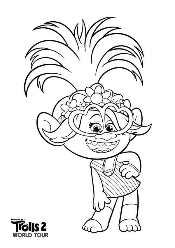 Dibujo de Cantante Poppy para Colorear y Imprimir