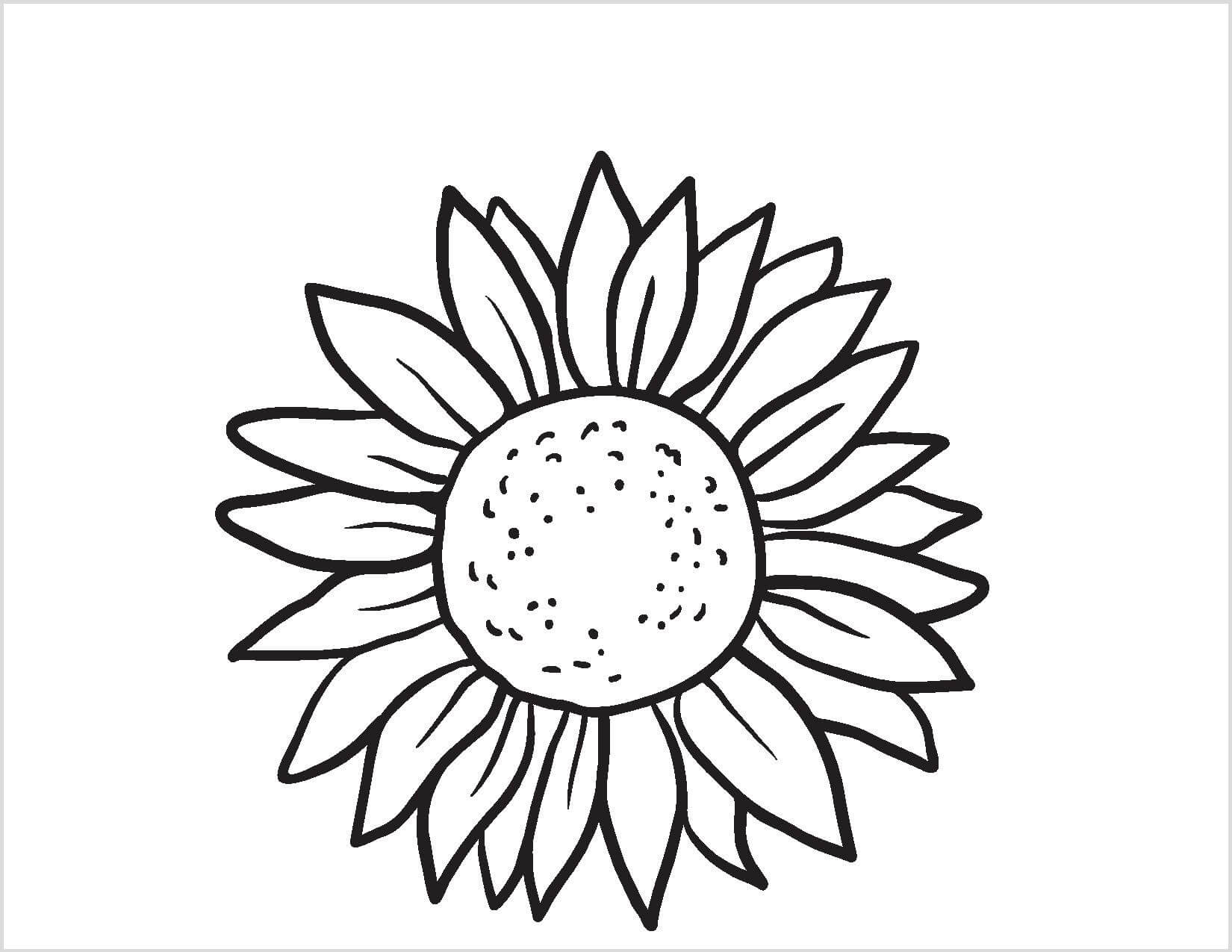 Dibujo de Girasol Impresionante para Colorear y Imprimir