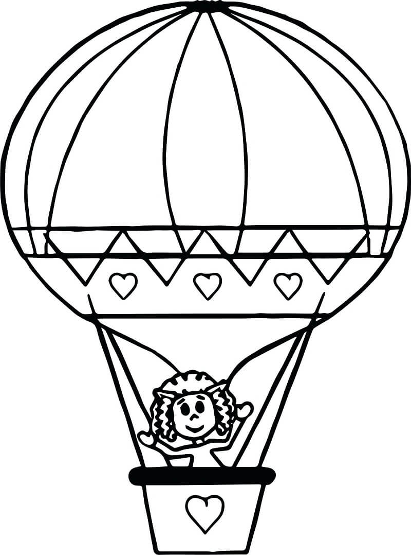 dibujo globo aerostatico adulto para imprimir y colorear