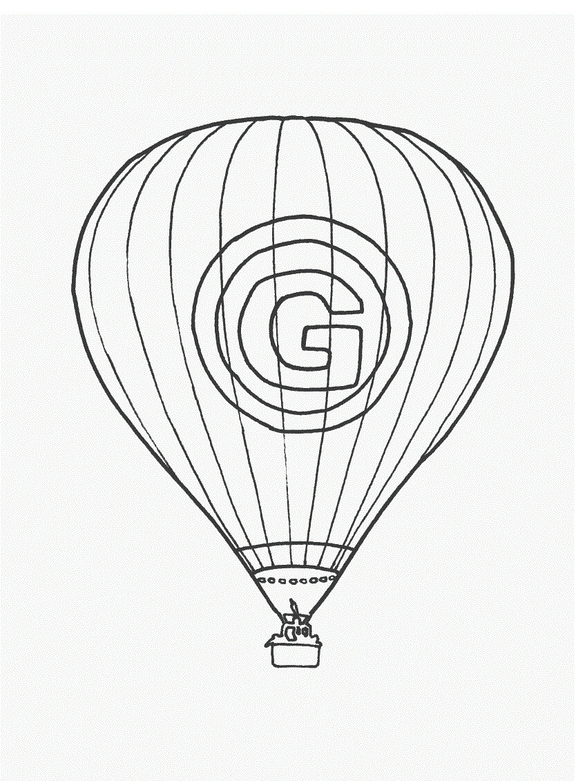 dibujo globo aerostatico normal para imprimir y colorear