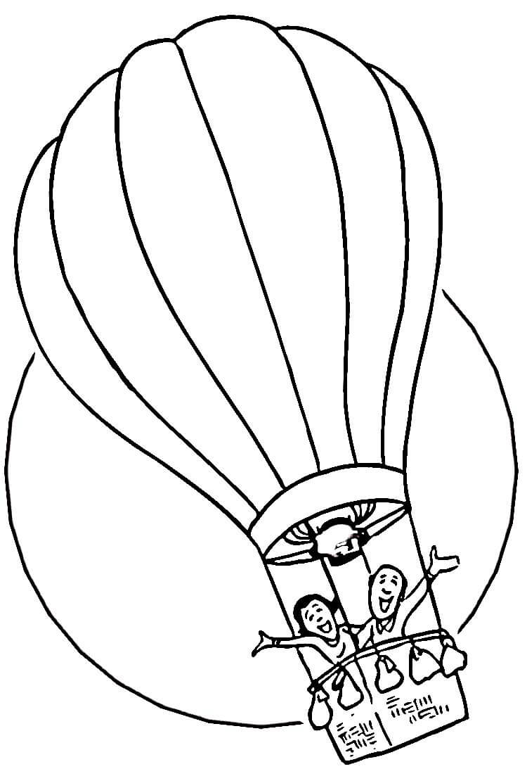 dibujo globo aerostatico simple para imprimir y colorear