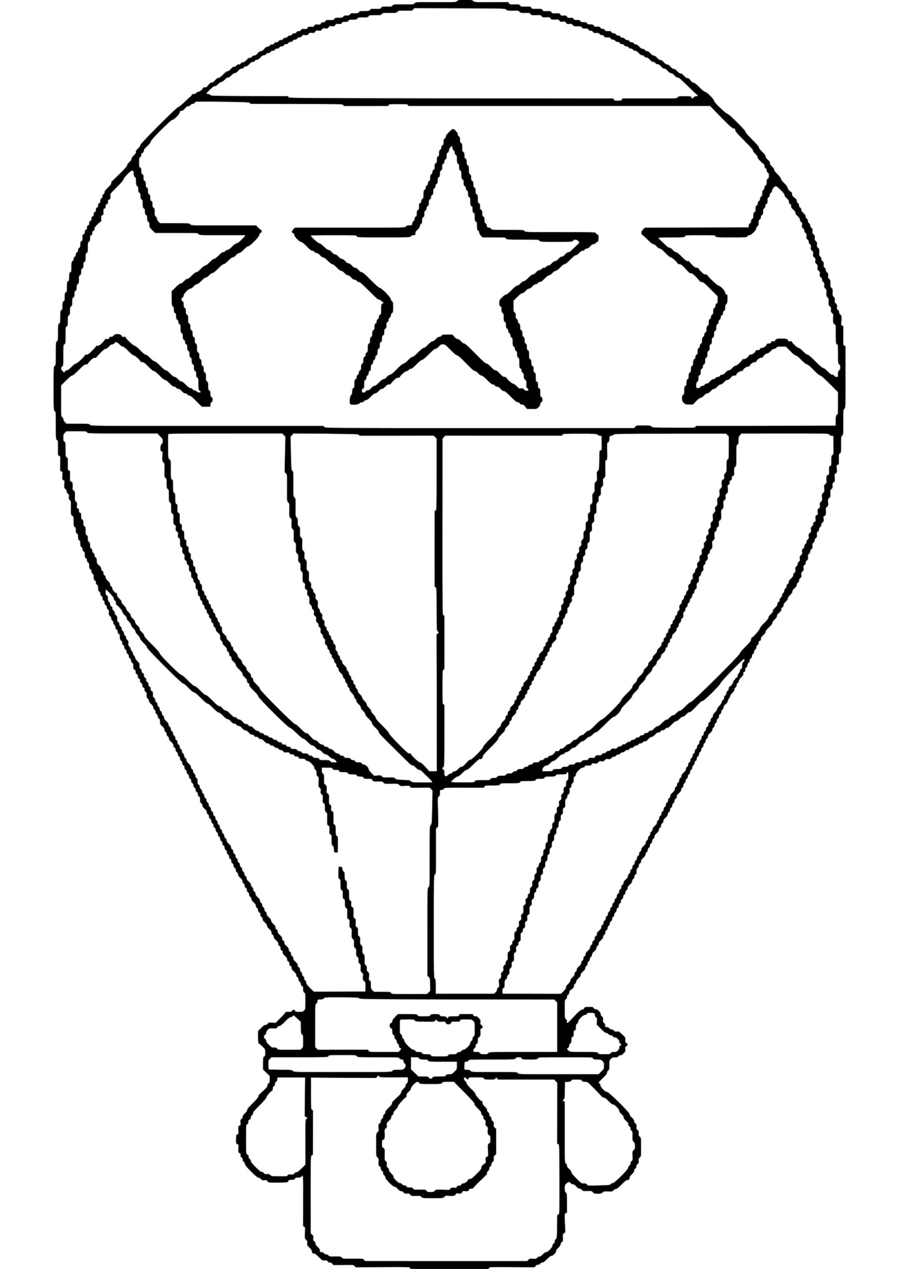 dibujo hermoso globo aerostatico para imprimir y colorear