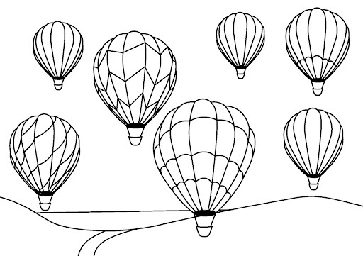 dibujo impresionante globo aerostatico para imprimir y colorear