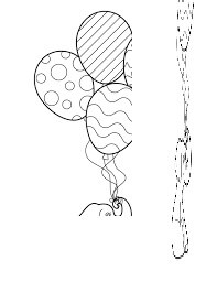 Dibujo de Elefante Con Globo para Colorear y Imprimir