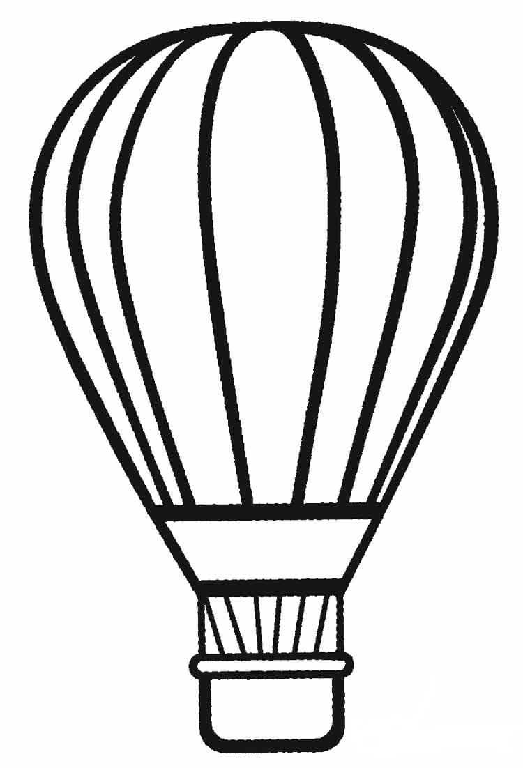 Dibujo de Globo Aerostático para Colorear y Imprimir