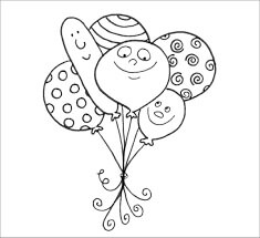 Dibujo de Globo de Dibujos Animados para Colorear y Imprimir