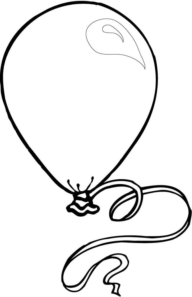 Dibujo de Globo Simple para Colorear y Imprimir