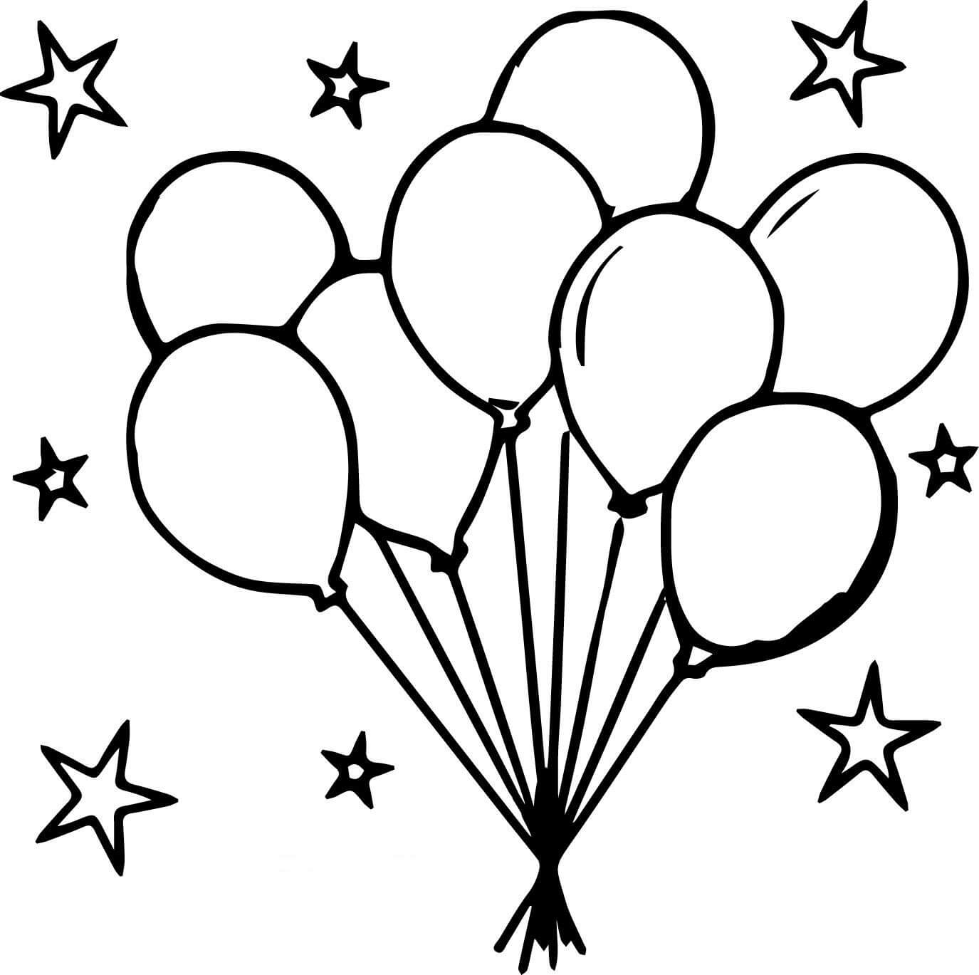 Dibujo de Perro Con Globo para Colorear y Imprimir