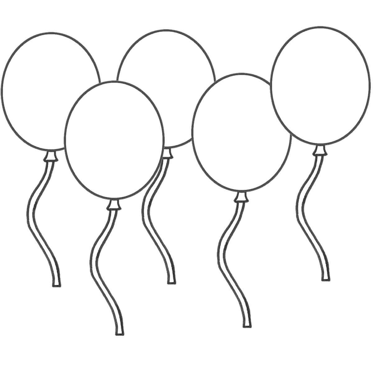 Dibujo de Seis Globos para Colorear y Imprimir