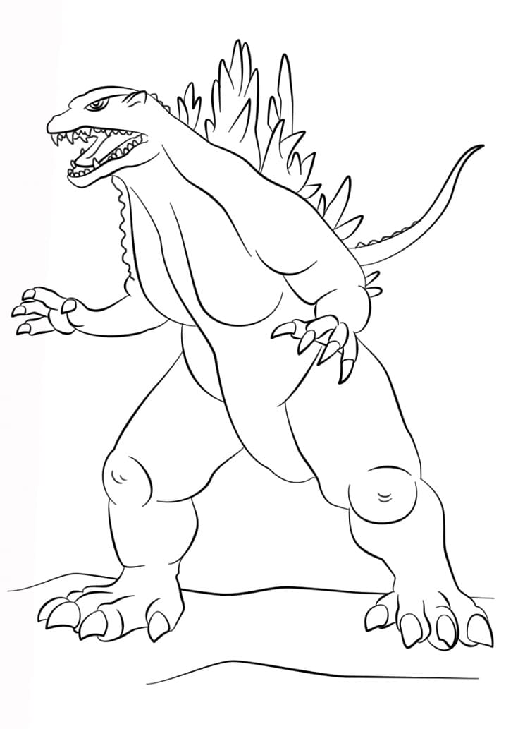 Dibujo de Buen Godzilla para Colorear y Imprimir