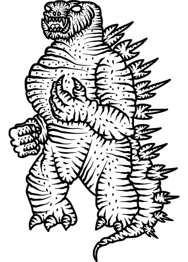 Dibujo de Dibujar a Lápiz Godzilla para Colorear y Imprimir