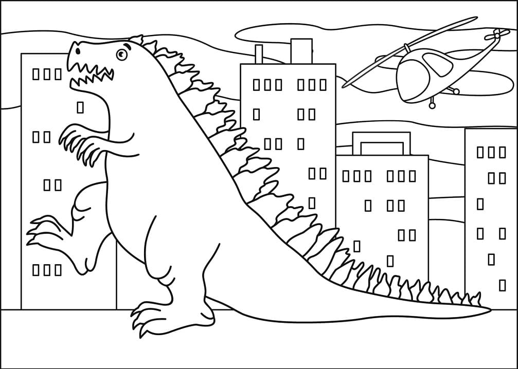 Dibujo de Dibujo de Godzilla para Colorear y Imprimir