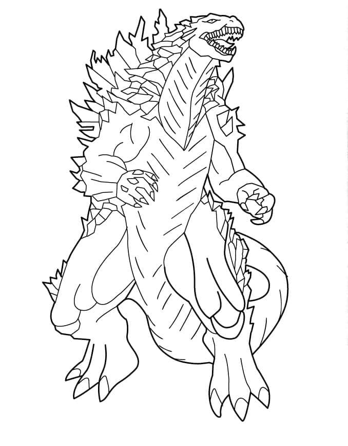 Dibujo de Dulce Godzilla para Colorear y Imprimir