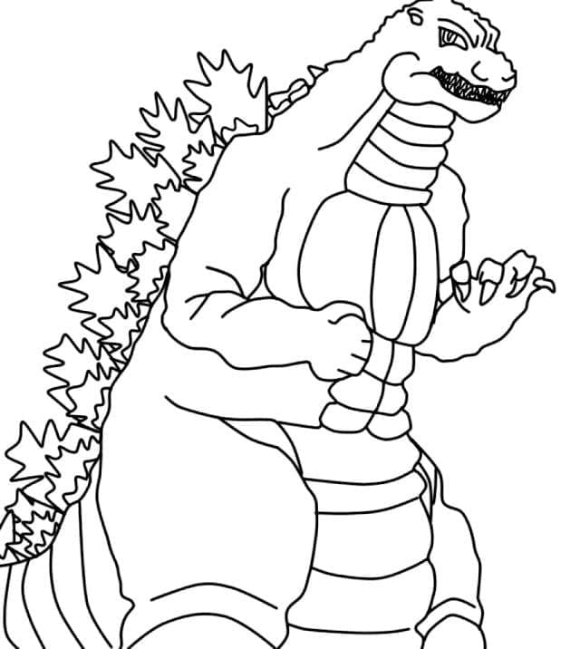 Dibujo de Enfréntate a Godzilla para Colorear y Imprimir