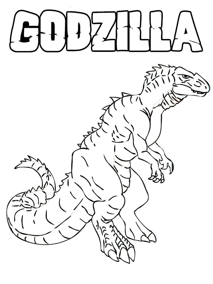 Dibujo de Enorme Godzilla para Colorear y Imprimir