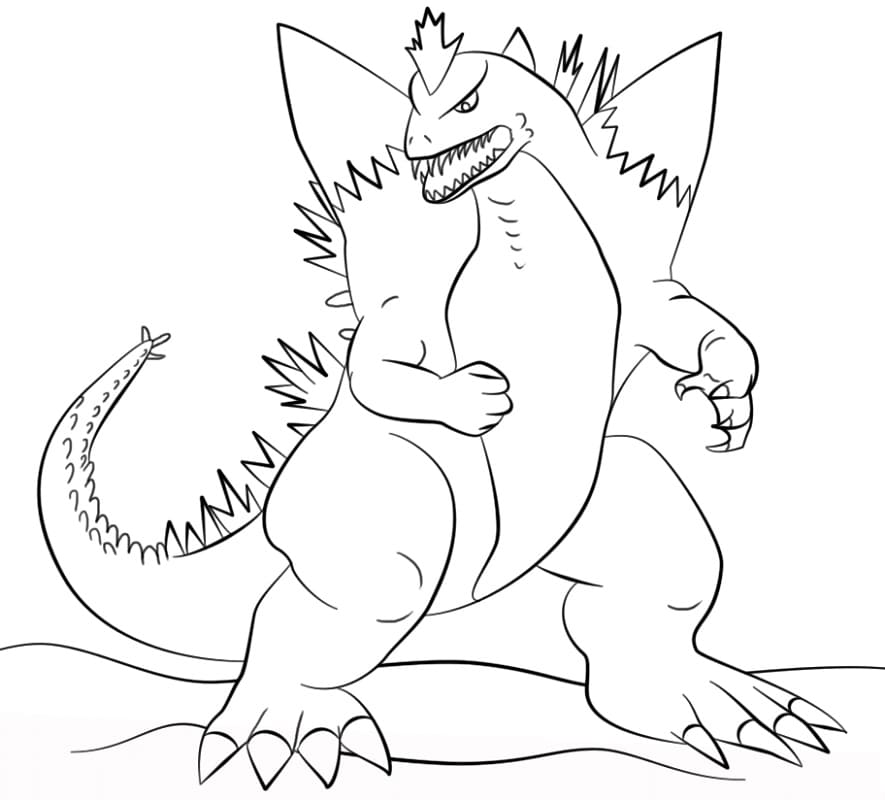 Dibujo de Espacio Godzilla para Colorear y Imprimir