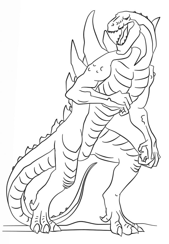 Dibujo de Godzilla Animado para Colorear y Imprimir