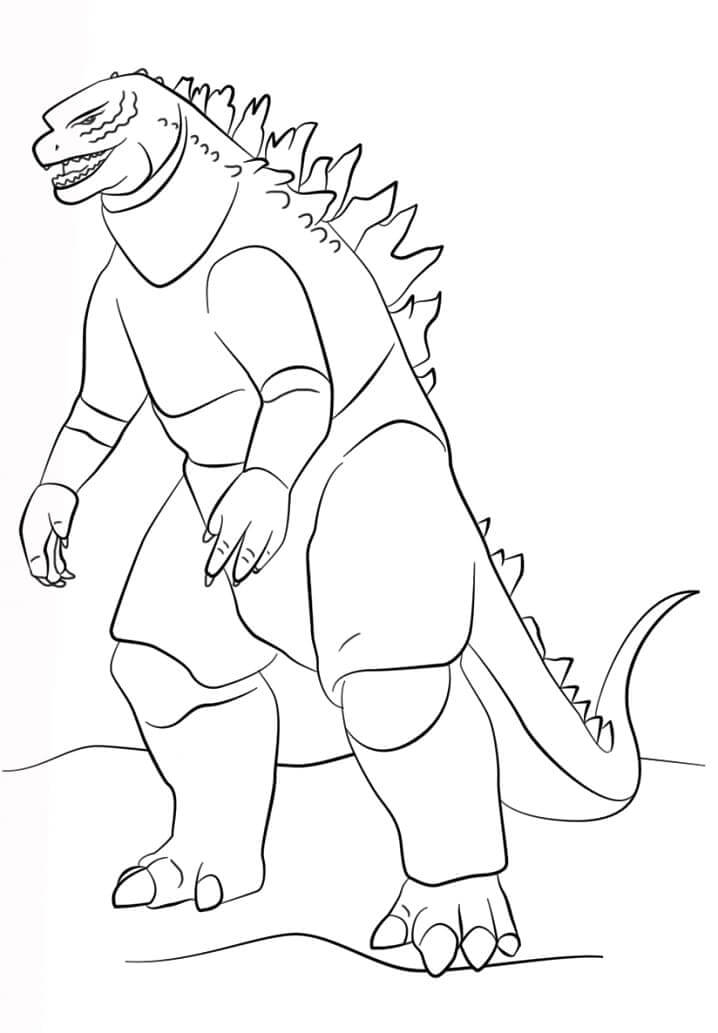 Dibujo de Godzilla Imprimible para Colorear y Imprimir