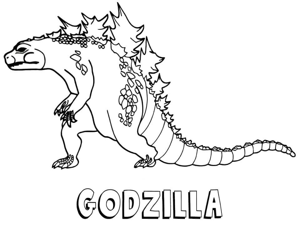 Dibujo de Godzilla Normal para Colorear y Imprimir