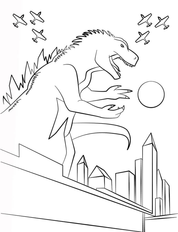 Dibujo de Godzilla Perfecto para Colorear y Imprimir