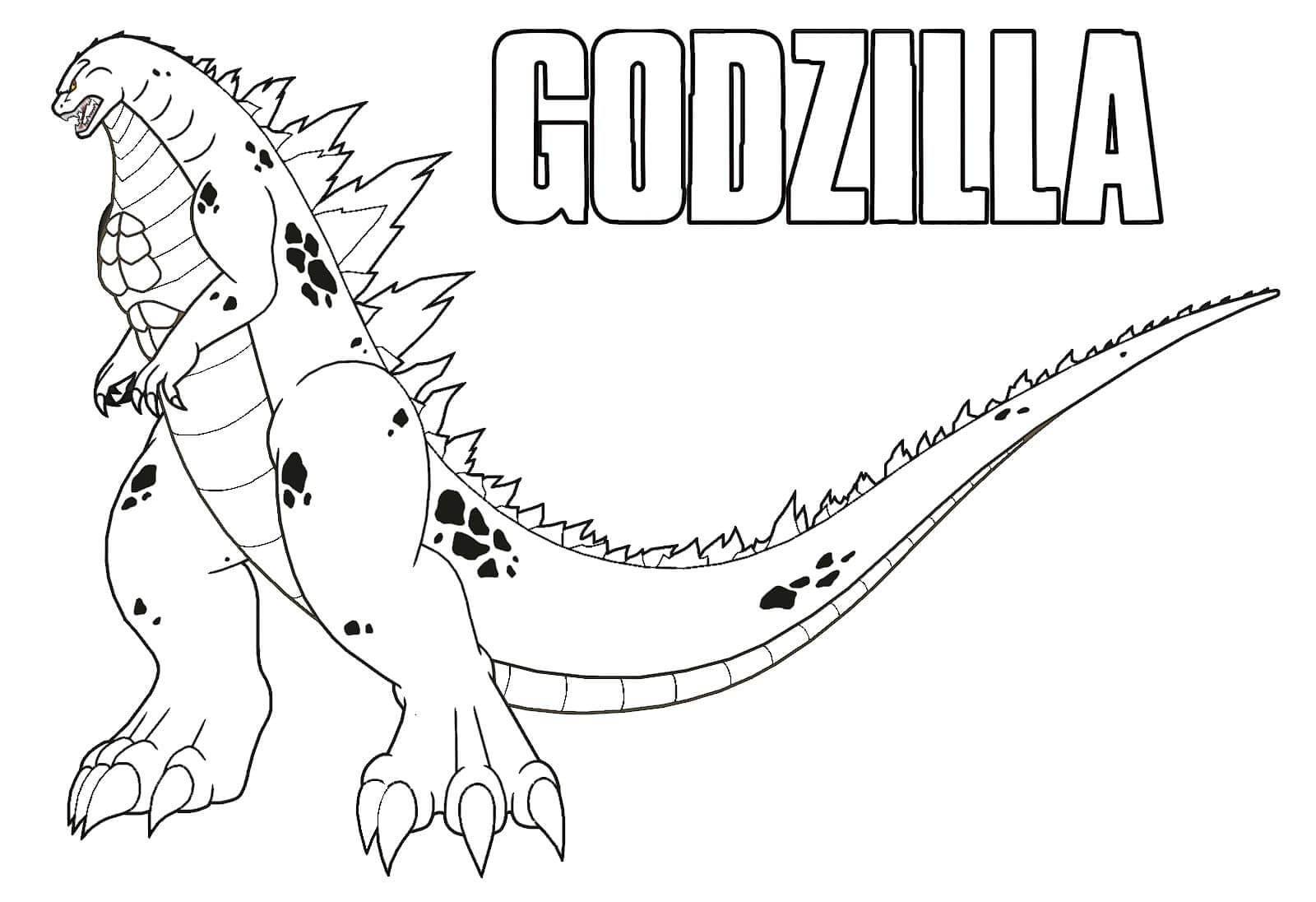 Dibujo de Godzilla Simple para Colorear y Imprimir