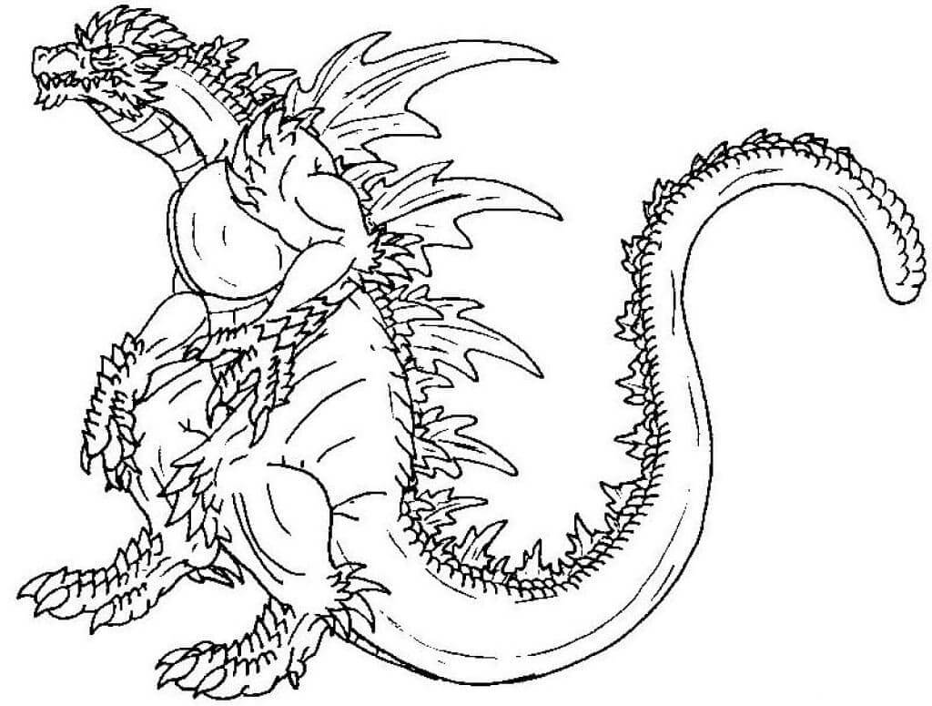 Dibujo de Gran Godzilla para Colorear y Imprimir