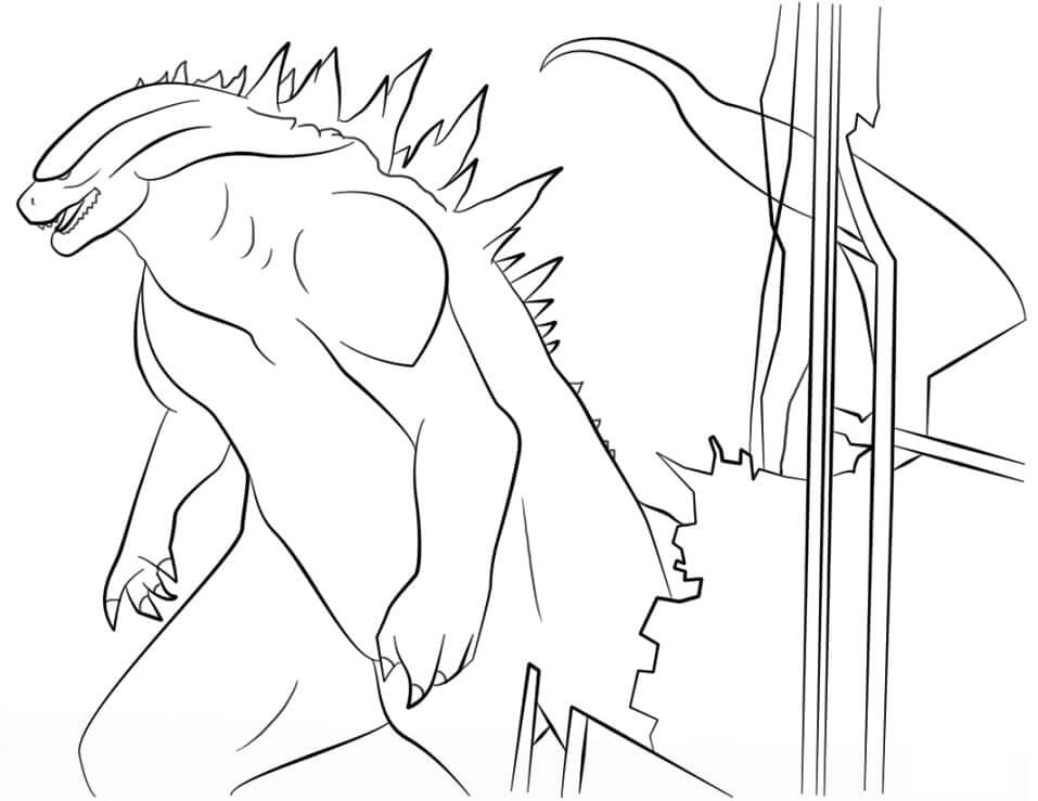 Dibujo de Película Godzilla para Colorear y Imprimir