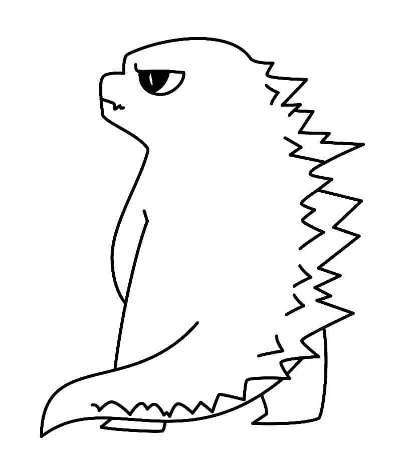 Dibujo de Pequeño Godzilla Lindo para Colorear y Imprimir