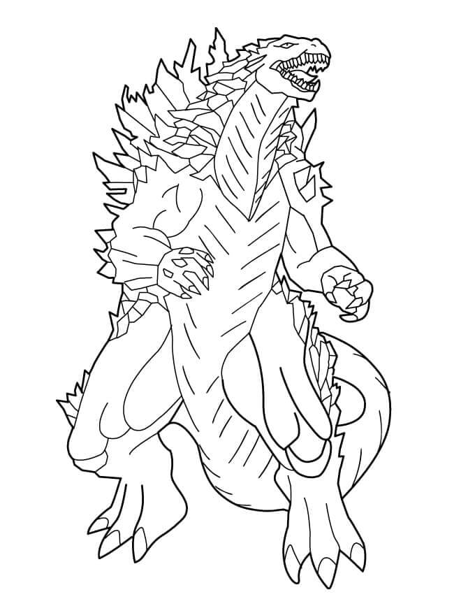 Dibujo de Rugidos de Godzilla para Colorear y Imprimir