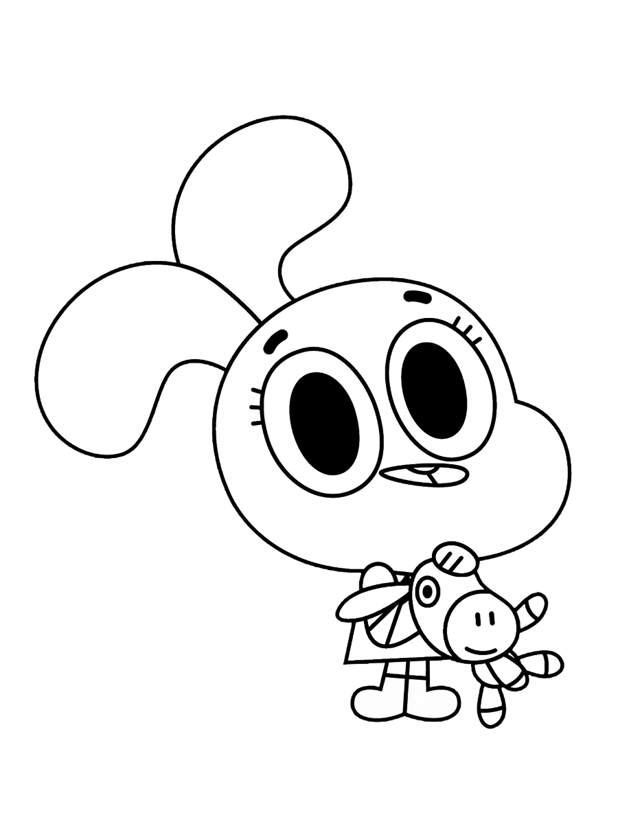 Dibujo de Anais Con Muñeca para Colorear y Imprimir