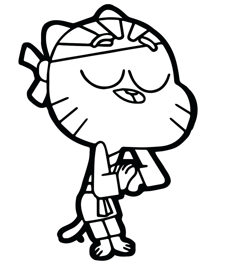 Dibujo de Karate Goma de Mascar para Colorear y Imprimir