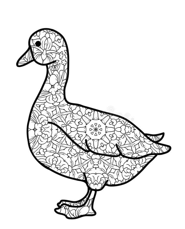 Dibujo de Mándala de Ganso para Colorear y Imprimir