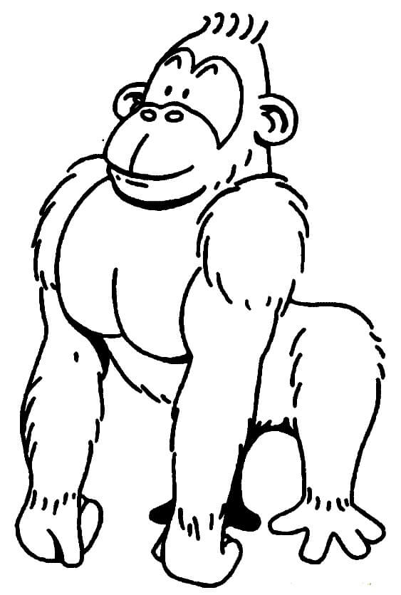 dibujo gorila fuerte para colorear