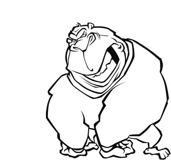 dibujo gorila gordo para colorear